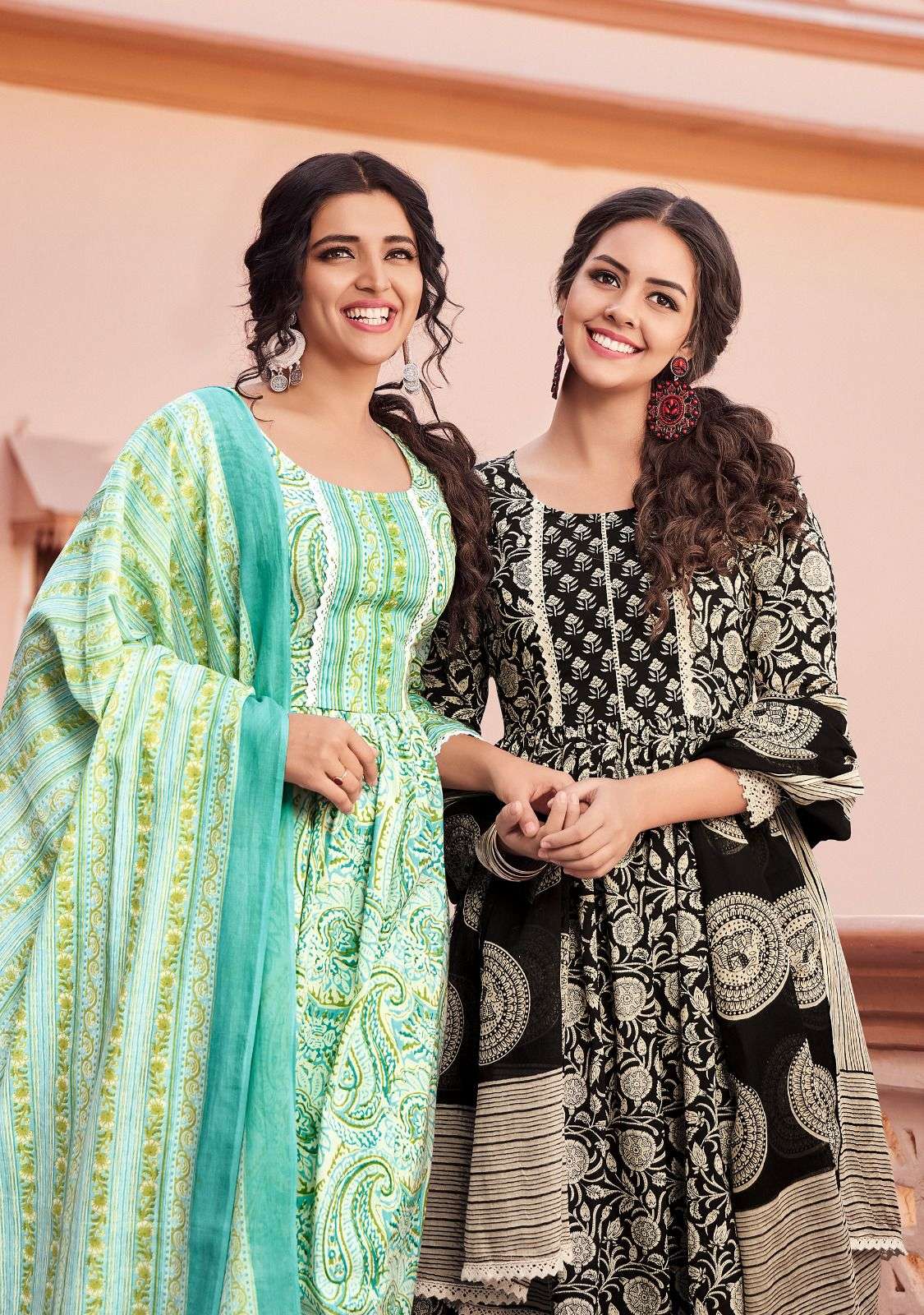 LF HERITAGE PURE COTTON PRINT KURTI AND PANT WITH MULL COTTON PRINT DUPATTA 1002 1001